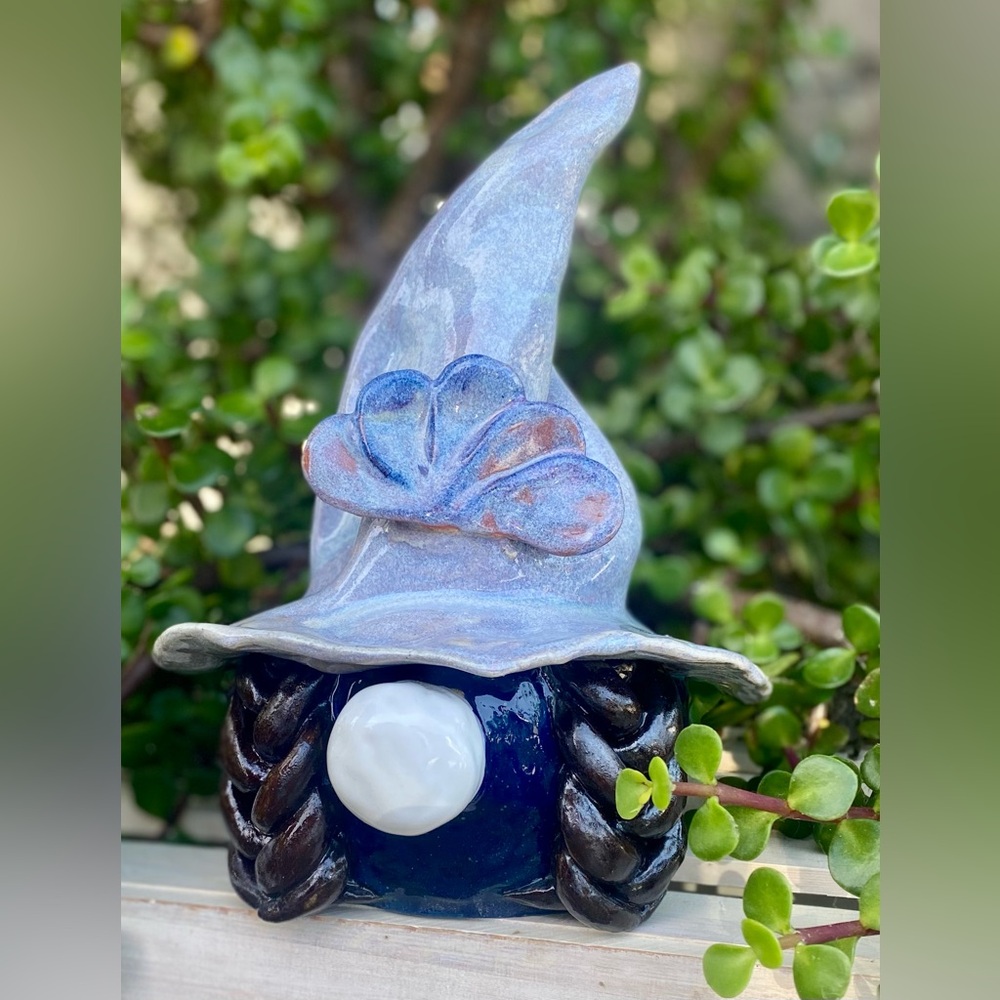 Ceramic Gnome with Blue Hat